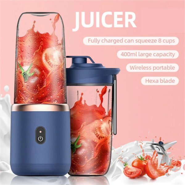 400ml Electric Wireless Juicer With 6 Blades - UnclExpress