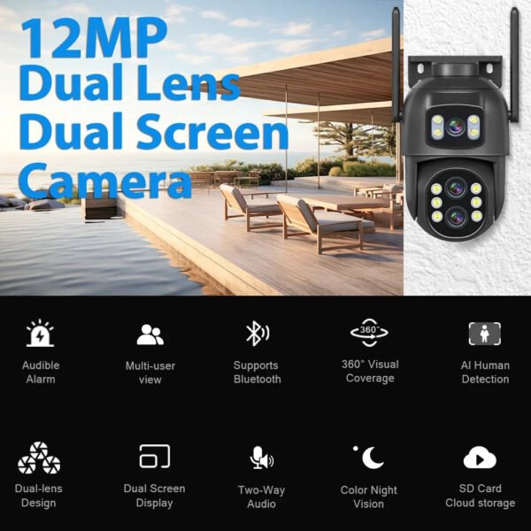 12MP 4K WiFi Night Vision Security  Camera - UnclExpress